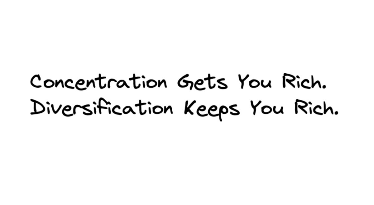 concentration gets you rich diversification keeps you rich